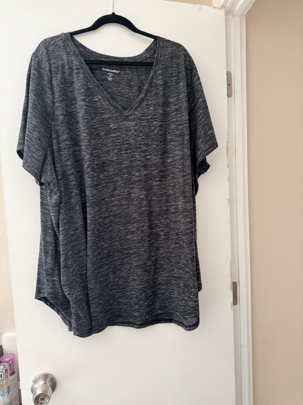 Woman Within Heathered Charcoal Gray Tunic Top